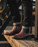 Botas Chelsea de Cuero para Hombre San Polos 3452 Pardo