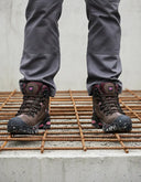 Botas Industriales para Mujer San Polos 2838 | Cuero Café & Fucsia