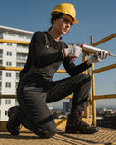 Botas Industriales para Mujer San Polos 2838 | Cuero Café & Fucsia